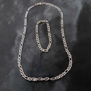 Silver Necklace & Bracelet Set